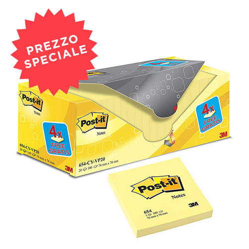 Post-it® 3M notes (16+4 in omaggio!)  canary - 76x76mm